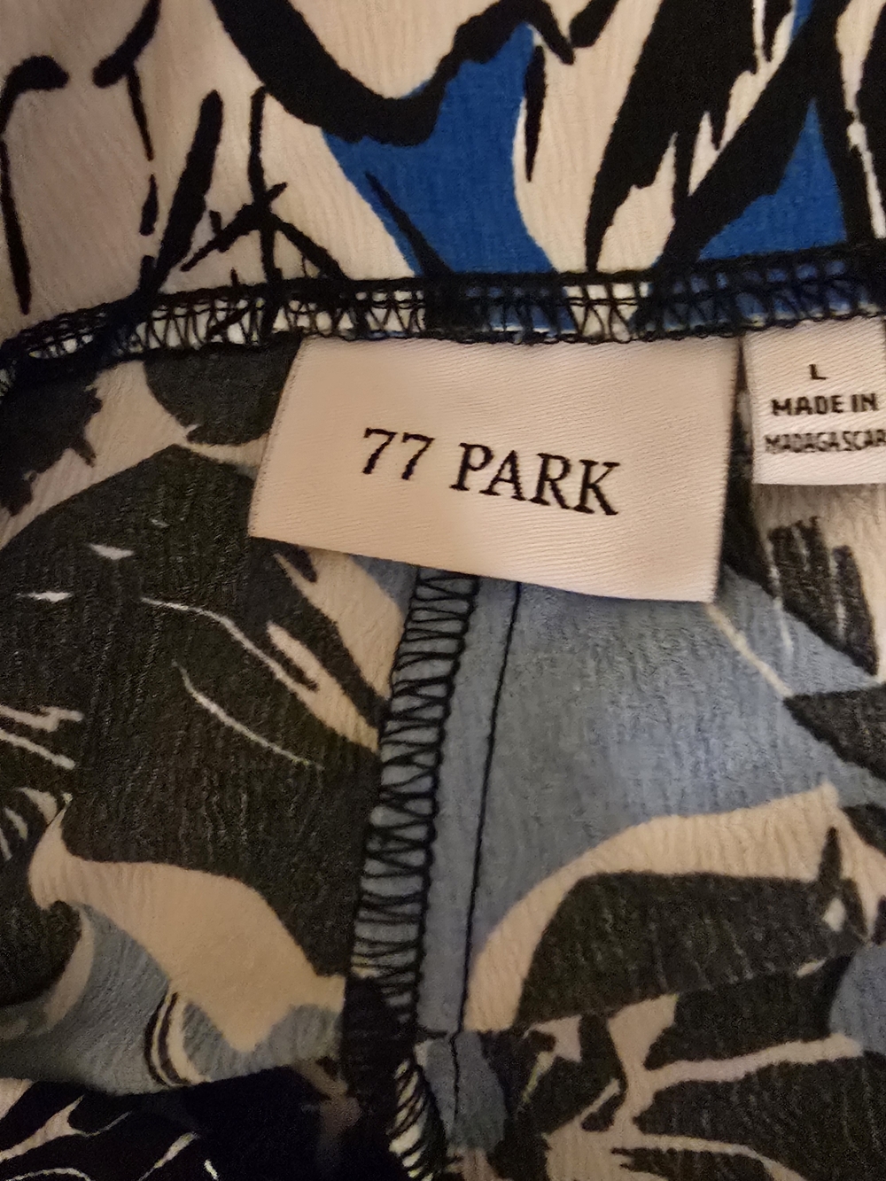 77 Park Blue and Black Floral Pants